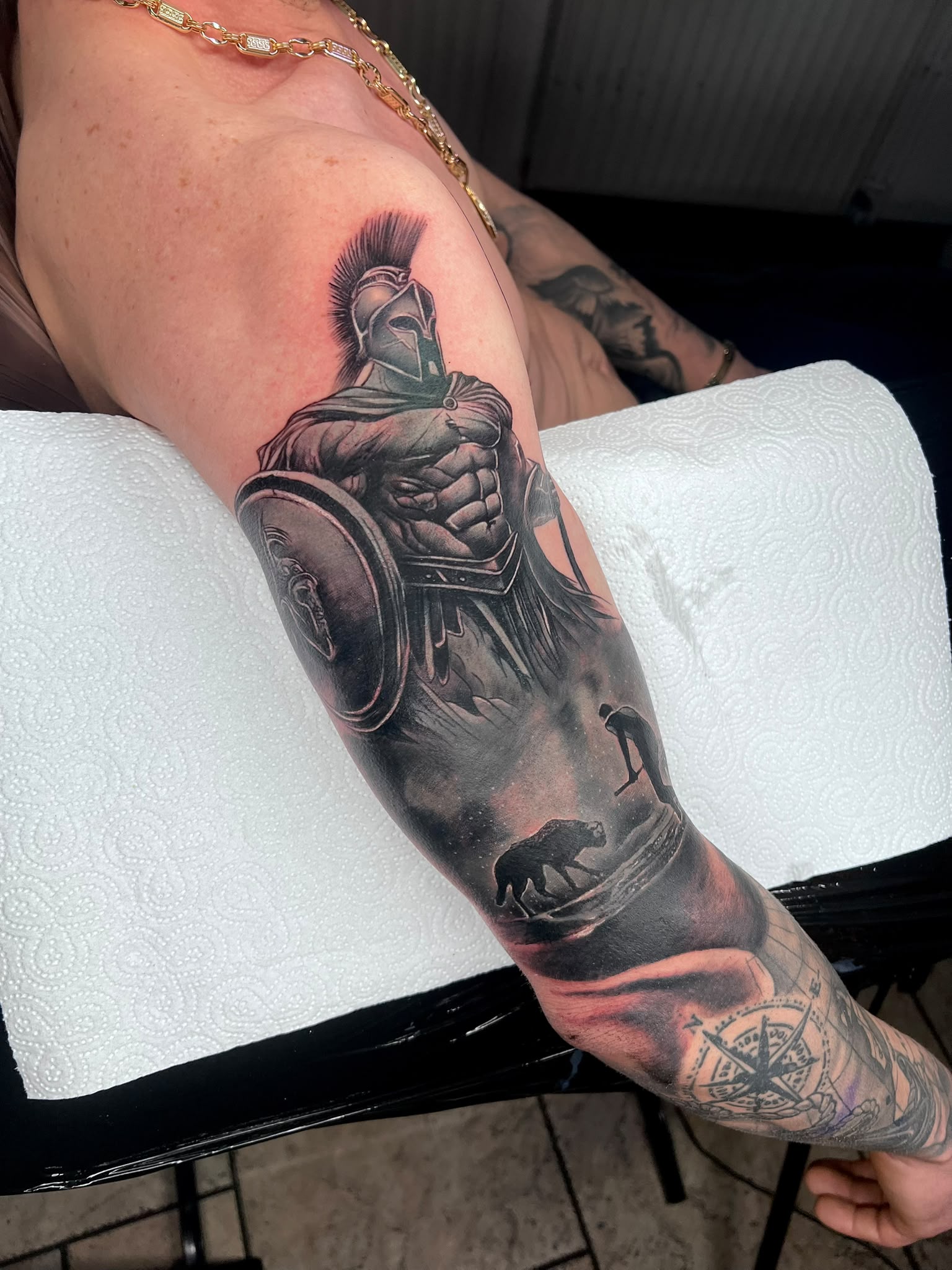 Spartanischer Krieger — Tattoo von Ciprian Grapa