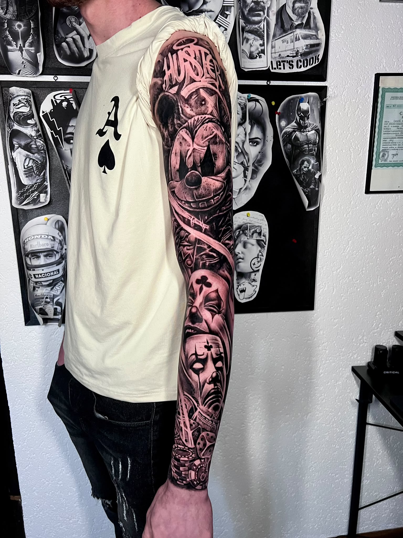 Chicano-Ärmelkomposition — Tattoo von Ciprian Grapa